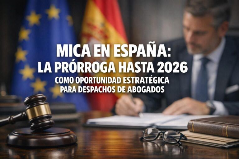 MiCA en España: la prórroga hasta 2026 como oportunidad estratégica para despachos de abogados