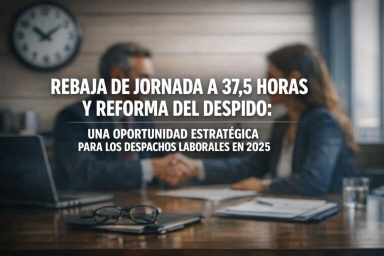 Rebaja de jornada a 37,5 horas y reforma del despido: una oportunidad estratégica para los despachos laborales en 2025