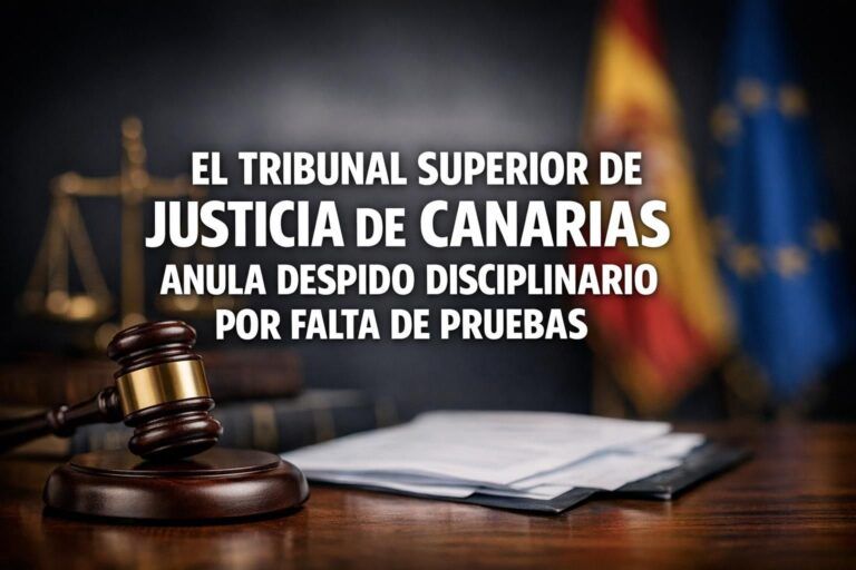 El tribunal superior de justicia de canarias anula despido disciplinario por falta de pruebas