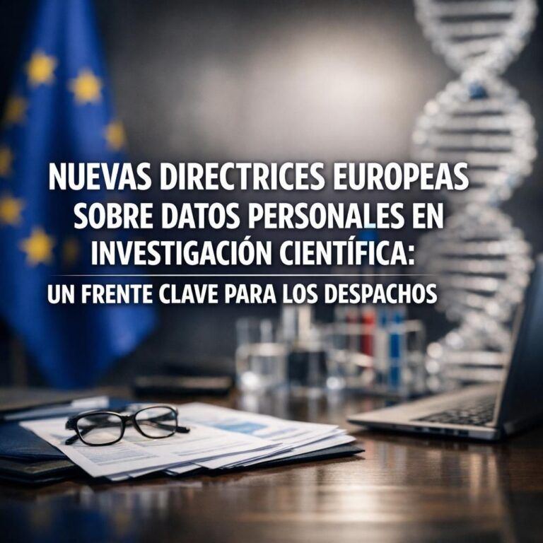Nuevas directrices europeas sobre datos personales en investigación científica: un frente clave para los despachos