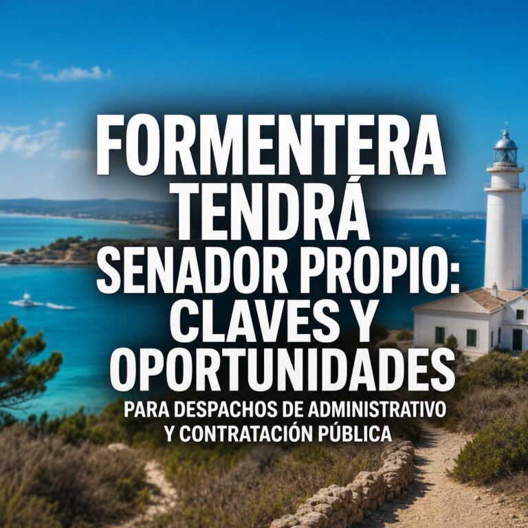 Formentera tendrá senador propio: claves y oportunidades para despachos de administrativo y contratación pública